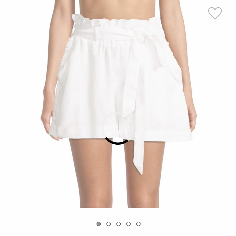 OnedadeMar Grace Linen Paperbag Shorts White